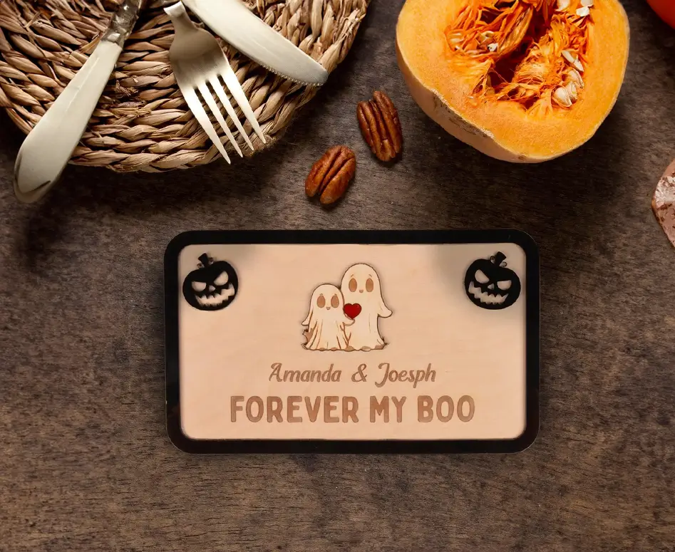 Decoración de madera para halloween, romantico para parejas y personalizado